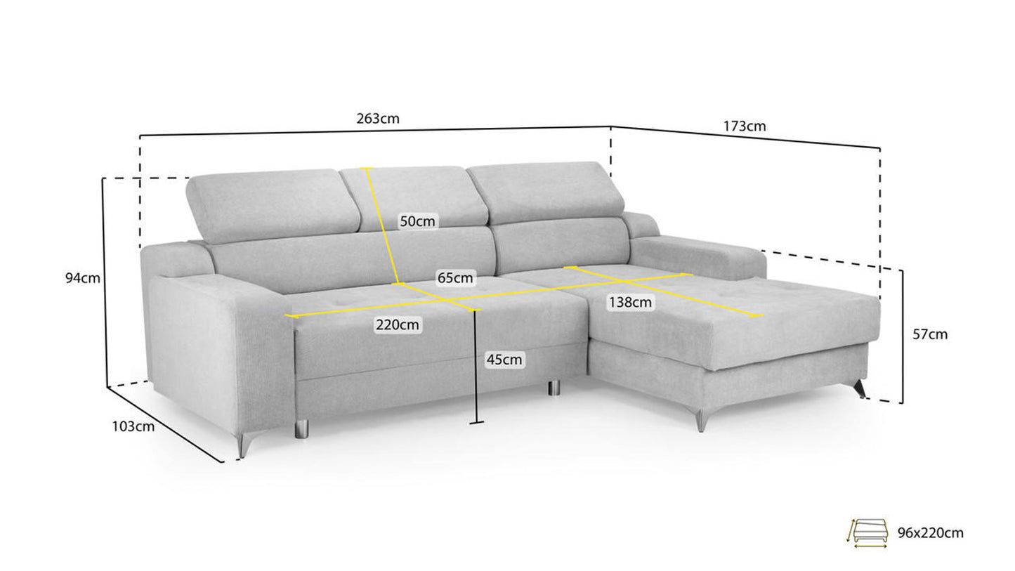 Dahlia - Electric Sofabed - Grey - Left/Right Hand Facing - Corner