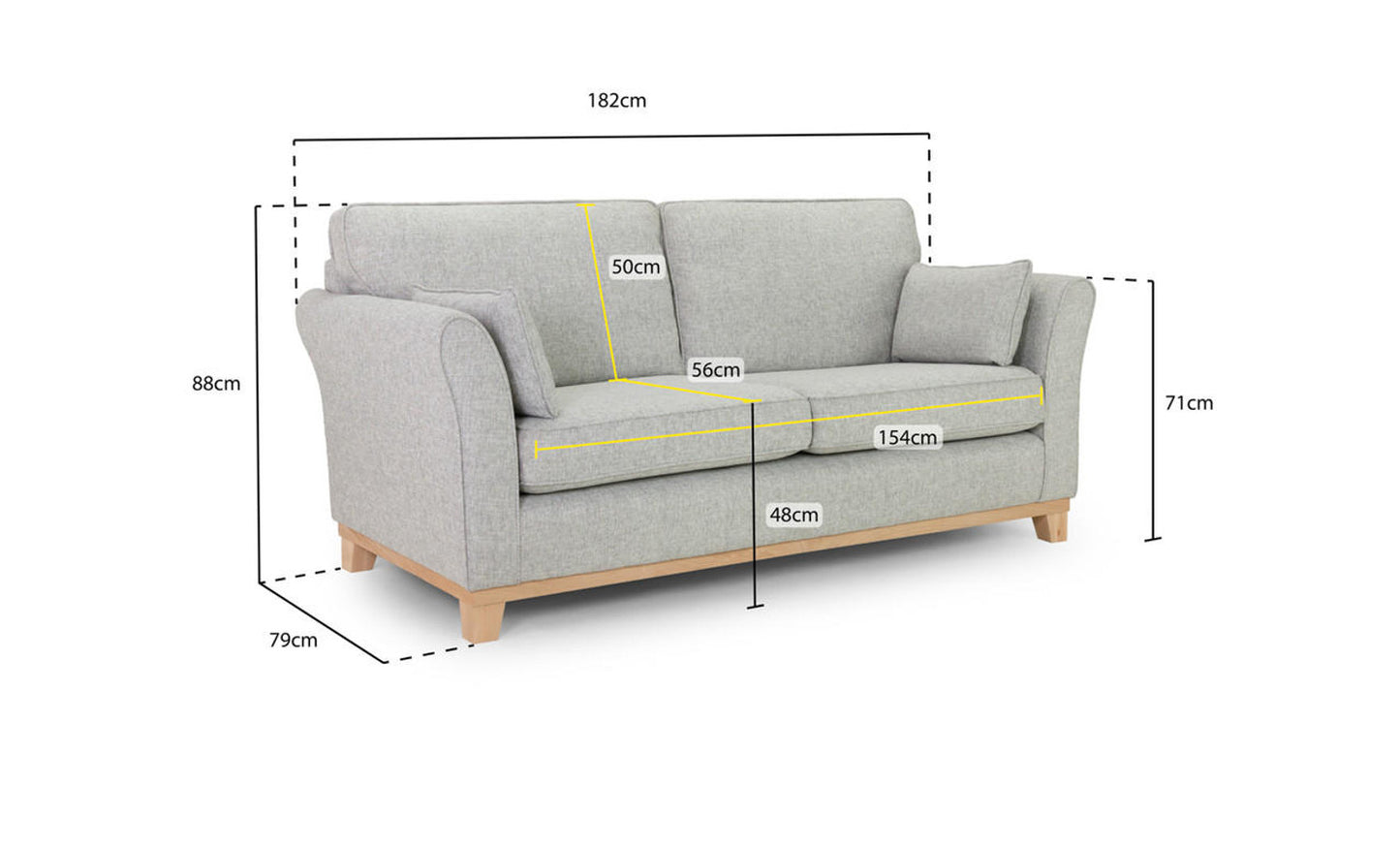 Delta - Sofa - Grey - 3 Seater