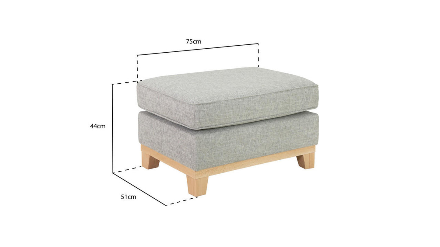 Delta - Sofa - Grey - Footstool