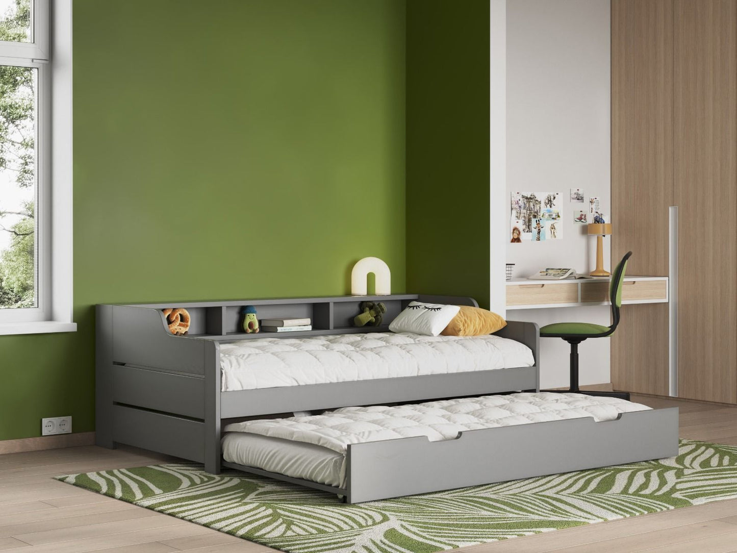 Enzo - Day Bed With Trundle - Grey (FSC-Certified)