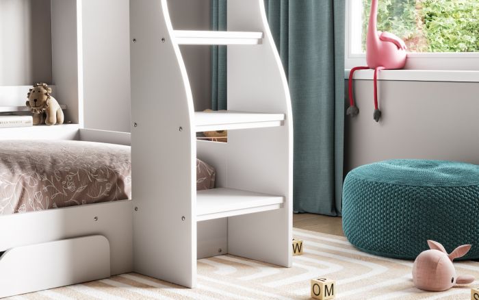 Flick - Bunk Bed With Storage - White