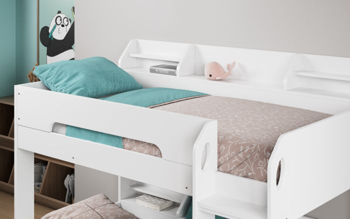 Flick - Bunk Bed With Storage - White