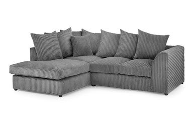 Harley Jumbo - Sofa - Grey - Left Hand Facing - Corner