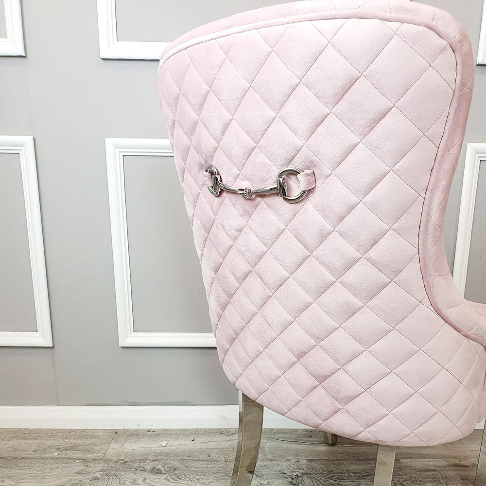 Kate - Dining Chair With Chrome Clasp & Quilted Back