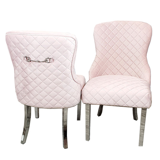 Kate - Dining Chair With Chrome Clasp & Quilted Back