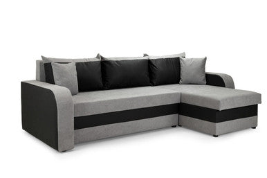 Kris - Sofabed - Black/Grey - Universal Corner