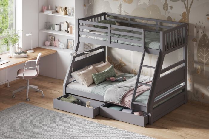 Ollie - Triple Bunk Bed - With Drawers