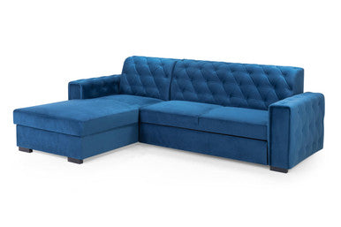 Reva - Sofabed - Plush Blue - Corner