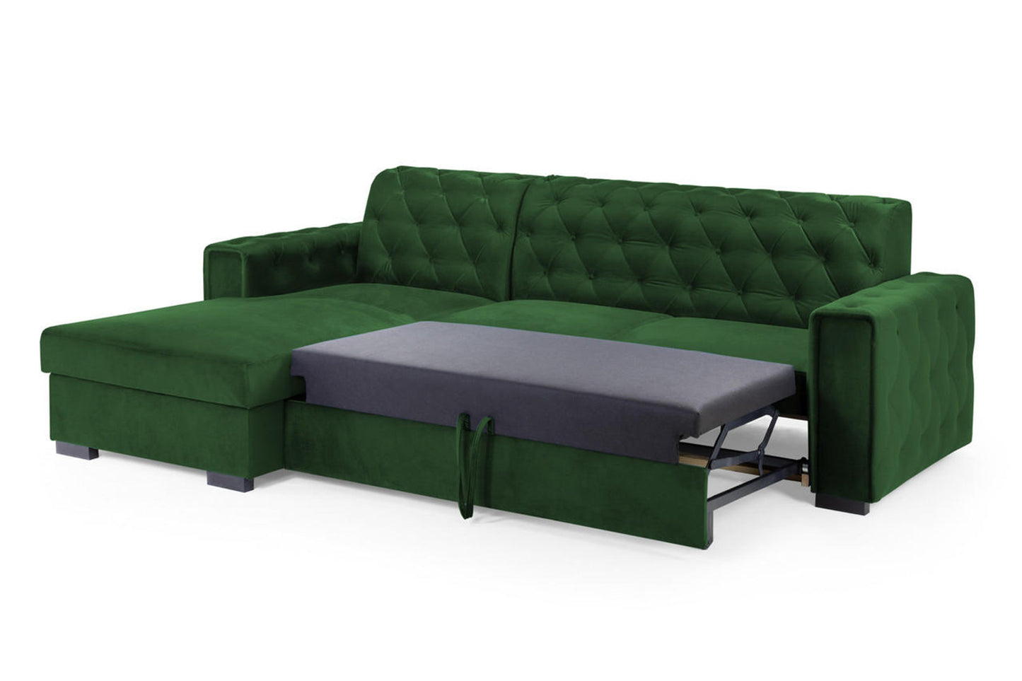 Reva - Sofabed - Plush Green - Corner