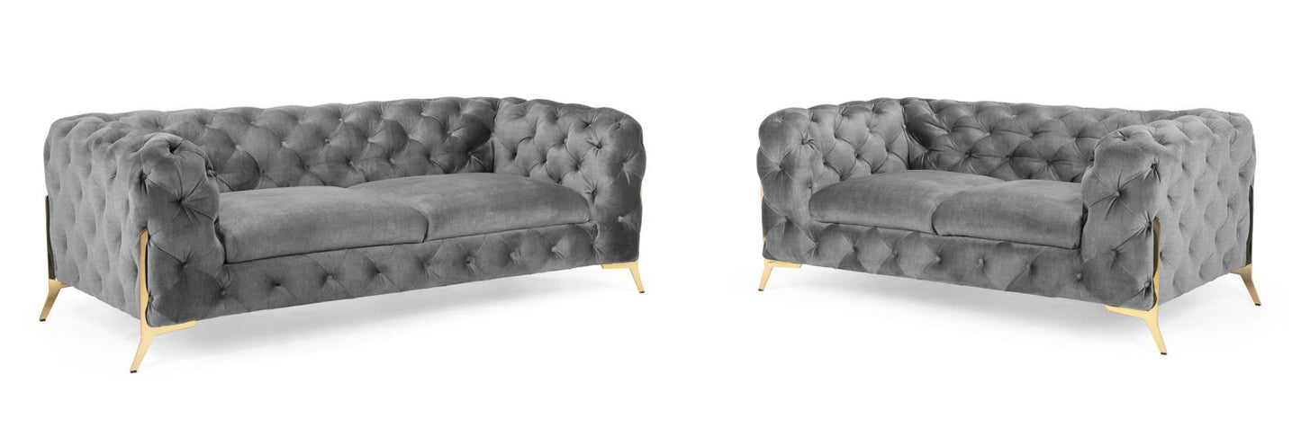 Chelsea Chesterfield - Sofa - Grey - 3+2 Set