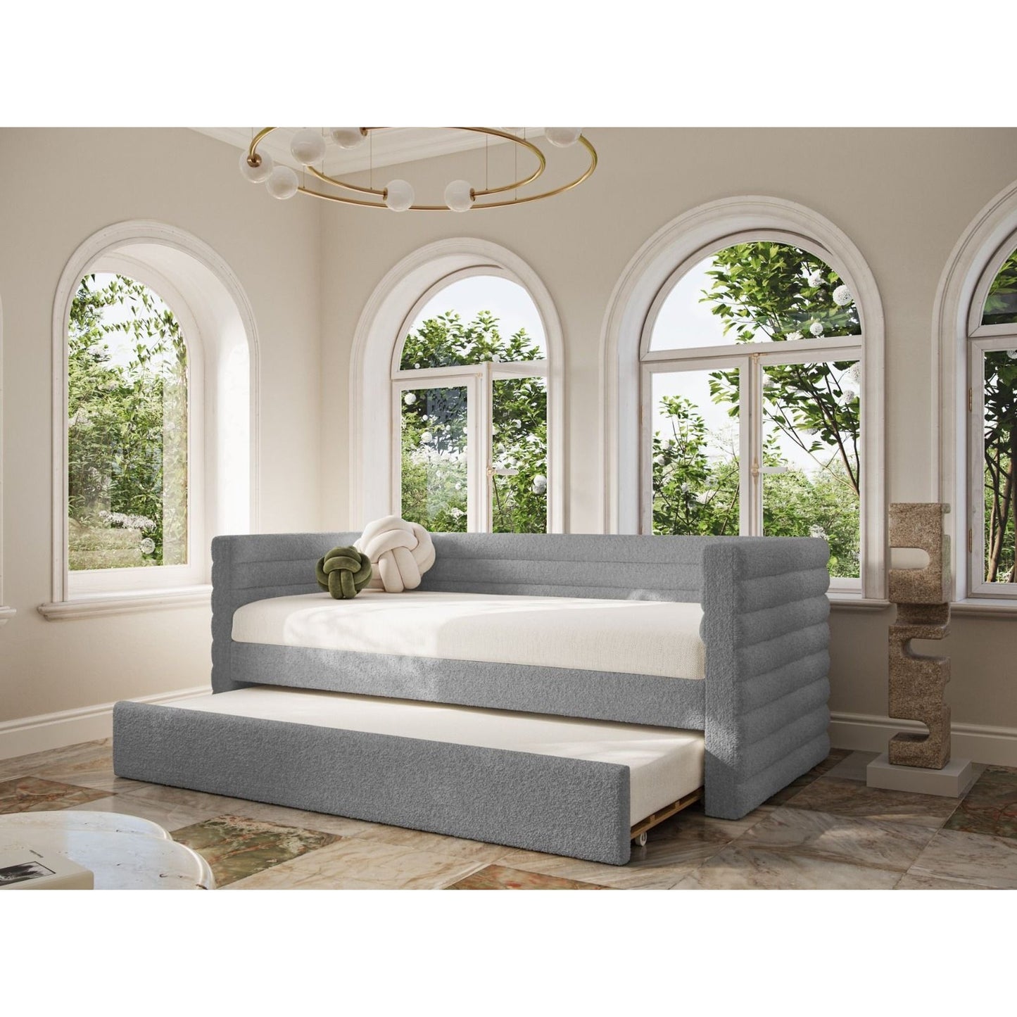 Yuma Boucle - Guest Bed - Grey